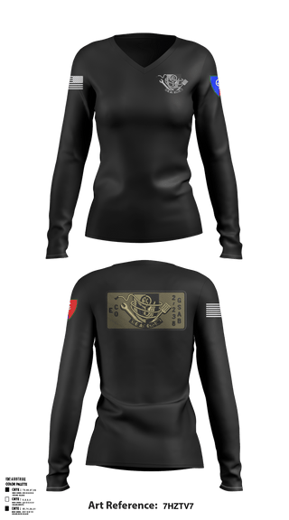 Women's Long Sleeve Vneck Shirt, 1438th CTC, National Guard, Teamtime, Team time, sublimation, custom sports apparel, team uniforms, spirit wear, spiritwear, sports uniforms, custom shirts, team store, custom team store, fundraiser sports, apparel fundraiser