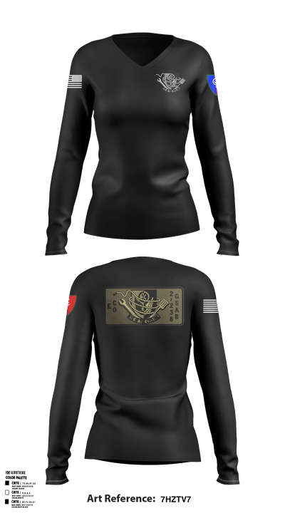 1438th CTC 15112391 Women's Long Sleeve V-neck Shirt - 5
