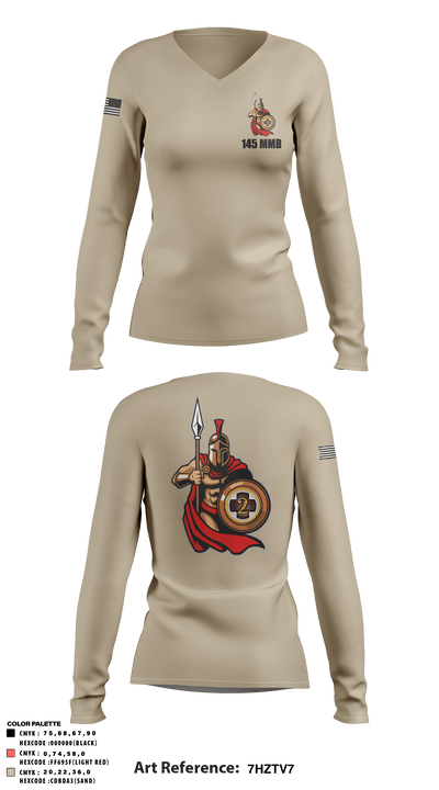 145 MMB 14990941 Women's Long Sleeve V-neck Shirt - 3
