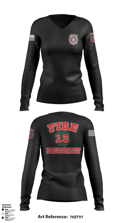 Fire District 13 inc. 2500867 Women's Long Sleeve V-neck Shirt - 1