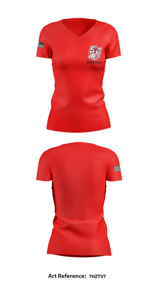 Women's Short Sleeve Vneck Shirt, Santiam Christian School Wrestling, Wrestling, Teamtime, Team time, sublimation, custom sports apparel, team uniforms, spirit wear, spiritwear, sports uniforms, custom shirts, team store, custom team store, fundraiser sports, apparel fundraiser