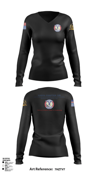 Women's Long Sleeve Vneck Shirt, AHEPA, , Teamtime, Team time, sublimation, custom sports apparel, team uniforms, spirit wear, spiritwear, sports uniforms, custom shirts, team store, custom team store, fundraiser sports, apparel fundraiser