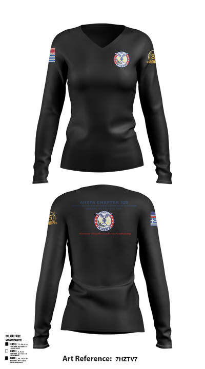 AHEPA 62145797 Women's Long Sleeve V-neck Shirt - 1