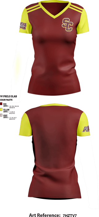 Women's Short Sleeve Vneck Shirt, St. Cloud Bulldogs, Football, Teamtime, Team time, sublimation, custom sports apparel, team uniforms, spirit wear, spiritwear, sports uniforms, custom shirts, team store, custom team store, fundraiser sports, apparel fundraiser