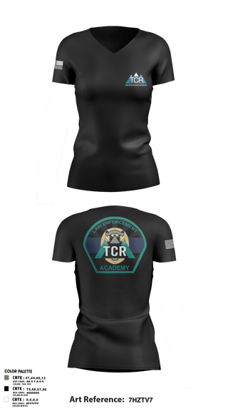 Women's Short Sleeve Vneck Shirt, TCR LE ACADEMY, Police, Teamtime, Team time, sublimation, custom sports apparel, team uniforms, spirit wear, spiritwear, sports uniforms, custom shirts, team store, custom team store, fundraiser sports, apparel fundraiser