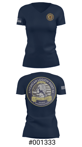 Women's Short Sleeve Vneck Shirt, American Legion Post 24, , Teamtime, Team time, sublimation, custom sports apparel, team uniforms, spirit wear, spiritwear, sports uniforms, custom shirts, team store, custom team store, fundraiser sports, apparel fundraiser