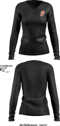 Floyd Henson Junior High School 33810034 Women's Long Sleeve V-neck Shirt - 2