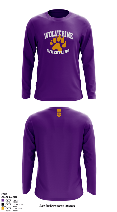 Bayfield High School Wolverine Wrestling 12563636 Long Sleeve Performance Shirt - 3