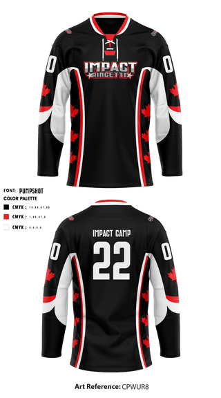 Hockey Jersey, Impact Camp, Hockey, Teamtime, Team time, sublimation, custom sports apparel, team uniforms, spirit wear, spiritwear, sports uniforms, custom shirts, team store, custom team store, fundraiser sports, apparel fundraiser