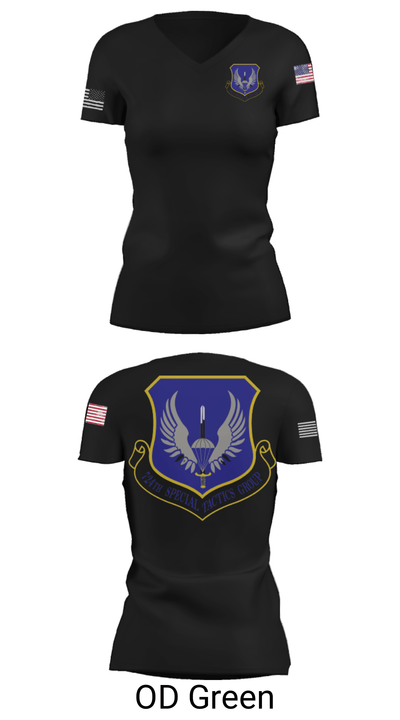 724th Special Tactics Group 79677421 Women's Short Sleeve V-neck Shirt - 22