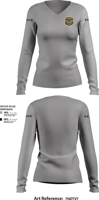 Women's Long Sleeve Vneck Shirt, , Police, Teamtime, Team time, sublimation, custom sports apparel, team uniforms, spirit wear, spiritwear, sports uniforms, custom shirts, team store, custom team store, fundraiser sports, apparel fundraiser