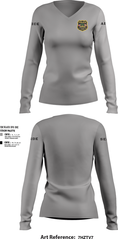 Service Aide 18682904 Women's Long Sleeve V-neck Shirt - 1