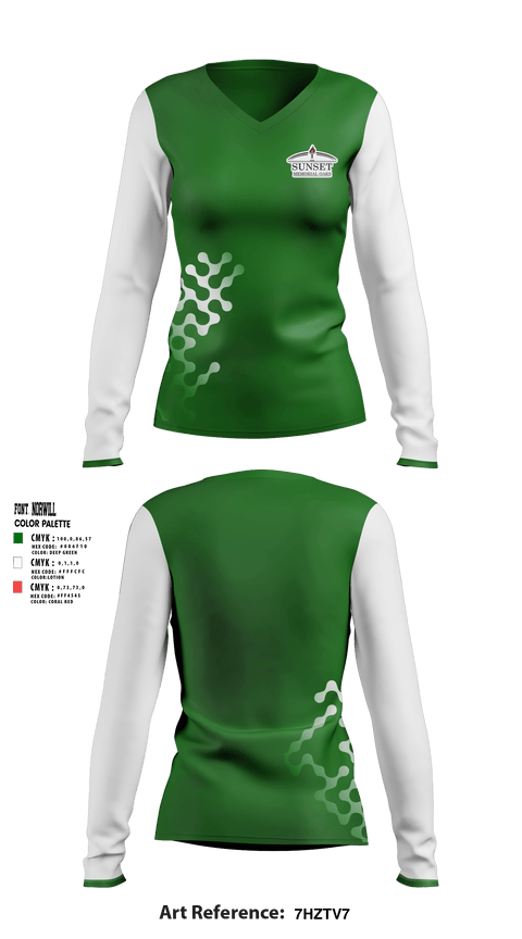 Women's Long Sleeve Vneck Shirt, Sunset Memorial Oaks Funeral Home, , Teamtime, Team time, sublimation, custom sports apparel, team uniforms, spirit wear, spiritwear, sports uniforms, custom shirts, team store, custom team store, fundraiser sports, apparel fundraiser