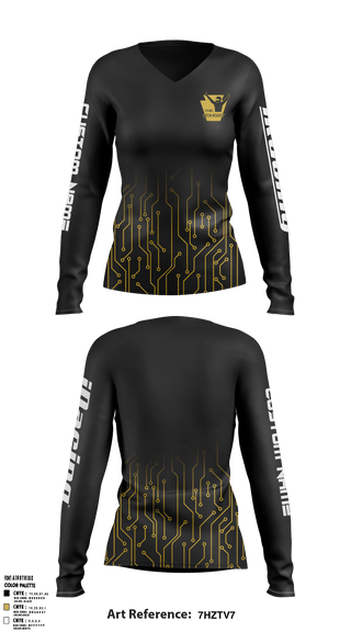 Women's Long Sleeve Vneck Shirt, The Kohort, E-Sports, Teamtime, Team time, sublimation, custom sports apparel, team uniforms, spirit wear, spiritwear, sports uniforms, custom shirts, team store, custom team store, fundraiser sports, apparel fundraiser