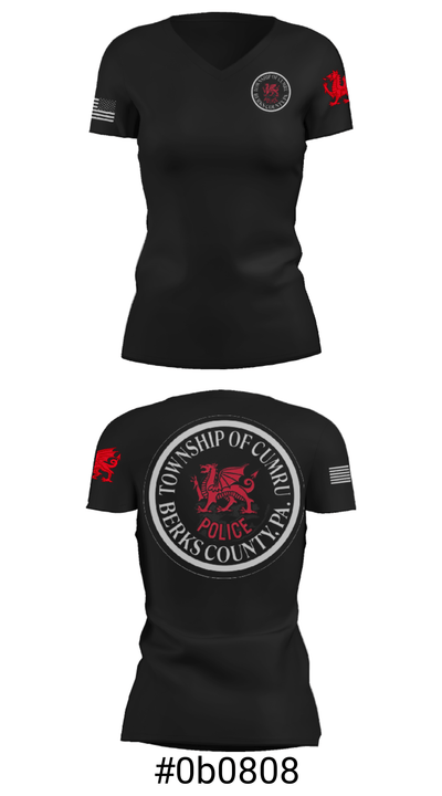 Cumru Township Police Department 51798017 Women's Short Sleeve V-neck Shirt - 19