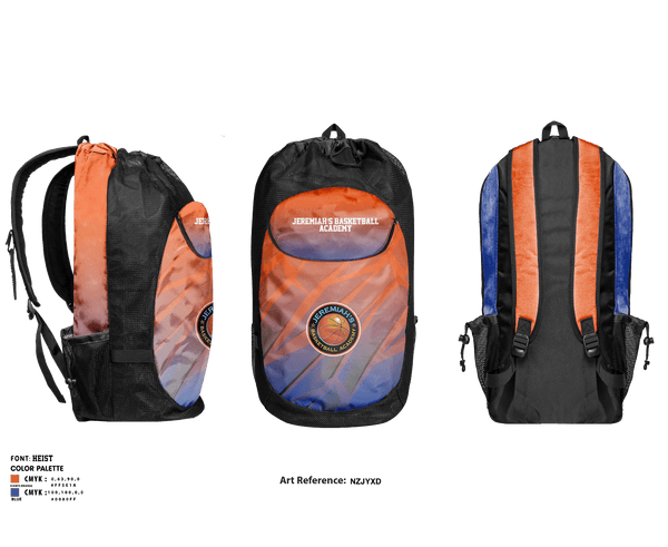Gear Bag, Jeremiah’s Basketball Academy, Men's Basketball, Teamtime, Team time, sublimation, custom sports apparel, team uniforms, spirit wear, spiritwear, sports uniforms, custom shirts, team store, custom team store, fundraiser sports, apparel fundraiser