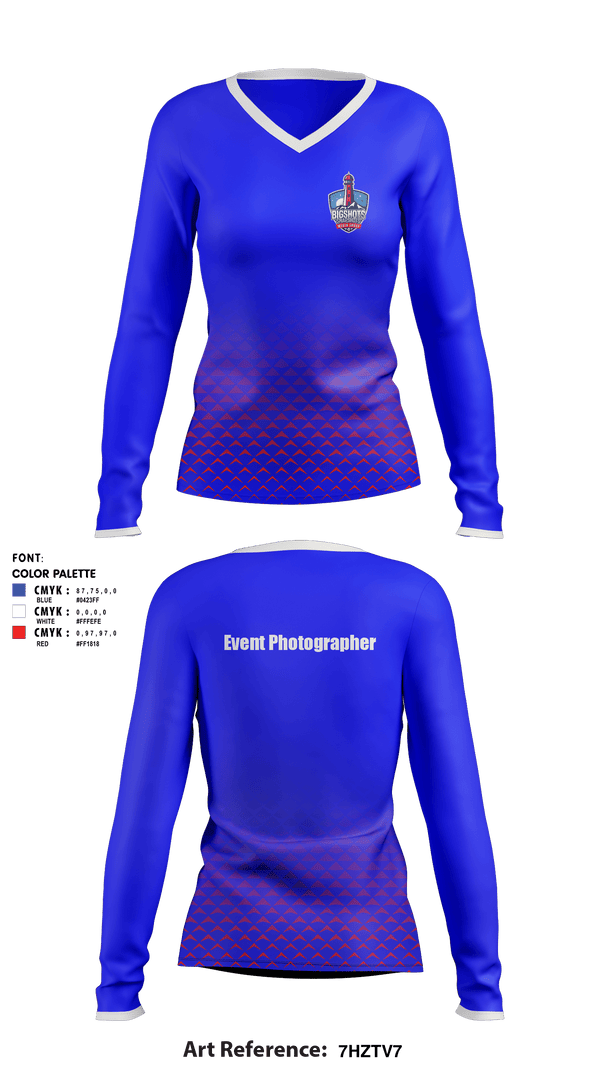 Women's Long Sleeve Vneck Shirt, Bigshots Snapshots media group, , Teamtime, Team time, sublimation, custom sports apparel, team uniforms, spirit wear, spiritwear, sports uniforms, custom shirts, team store, custom team store, fundraiser sports, apparel fundraiser