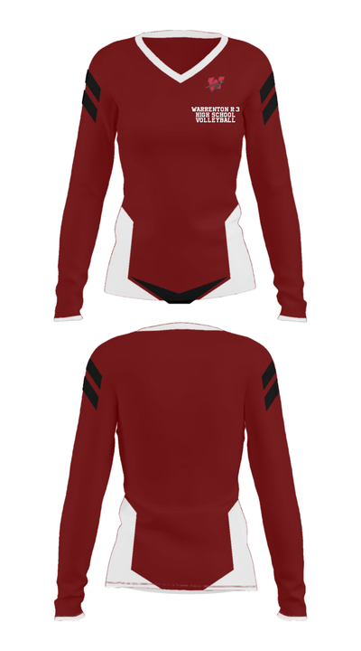 Warrenton R-3 High School Volleyball 68386387 Women's Long Sleeve V-neck Shirt - 15