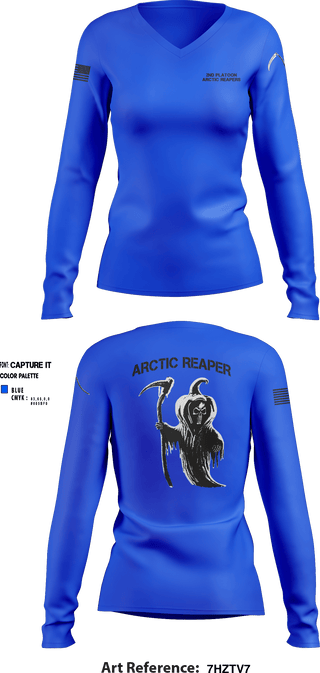 Women's Long Sleeve Vneck Shirt, 95th CBRN Company, 2nd Platoon, , Teamtime, Team time, sublimation, custom sports apparel, team uniforms, spirit wear, spiritwear, sports uniforms, custom shirts, team store, custom team store, fundraiser sports, apparel fundraiser