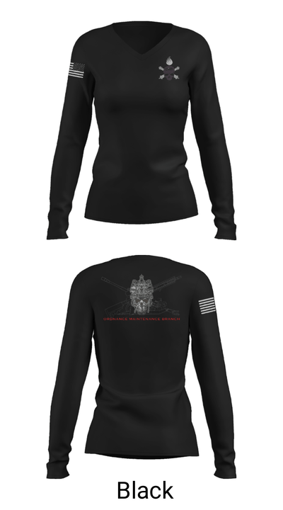Ordnance Maintenance Branch 26240999 Women's Long Sleeve V-neck Shirt - 23