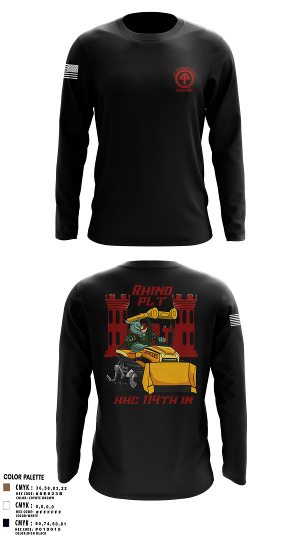 Long Sleeve Performance Shirt, HHC 1-114 Infantry Brigade, , Teamtime, Team time, sublimation, custom sports apparel, team uniforms, spirit wear, spiritwear, sports uniforms, custom shirts, team store, custom team store, fundraiser sports, apparel fundraiser