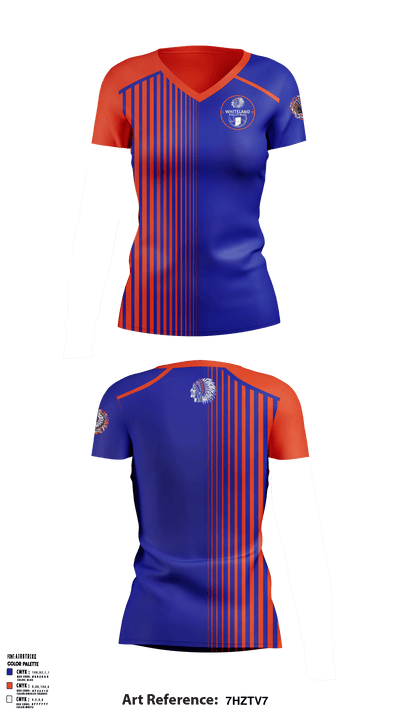 Whiteland Community High School Volleyball 82178540 Women's Short Sleeve V-neck Shirt - 1