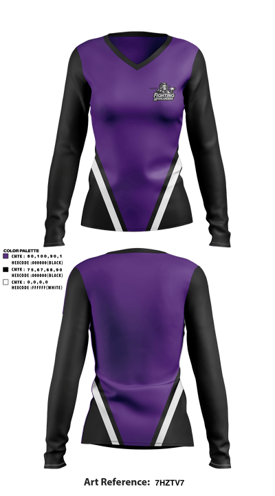 Baldwin High School 30634360 Women's Long Sleeve V-neck Shirt - 1