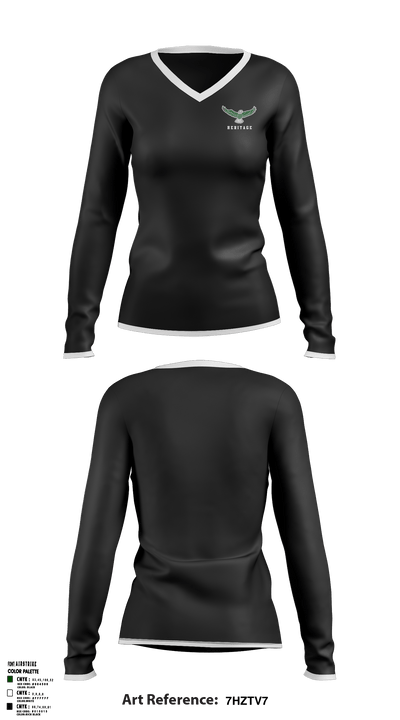 Heritage Elementary School 83742735 Women's Long Sleeve V-neck Shirt - 39