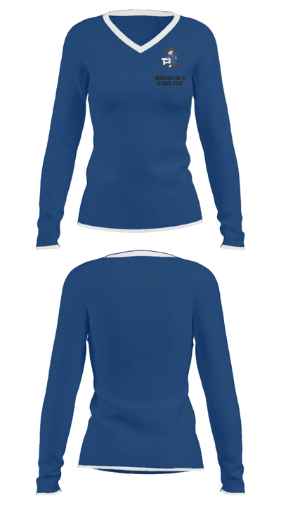 Redwood High School Golf 34163146 Women's Long Sleeve V-neck Shirt - 26