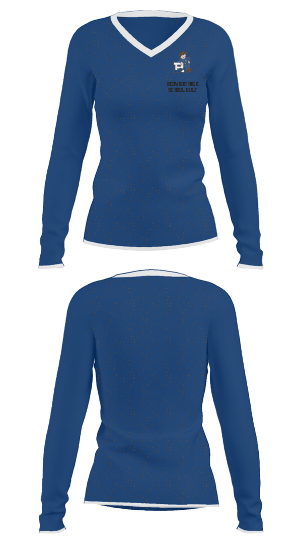 Women's Long Sleeve Vneck Shirt, Redwood High School Golf, Golf, Teamtime, Team time, sublimation, custom sports apparel, team uniforms, spirit wear, spiritwear, sports uniforms, custom shirts, team store, custom team store, fundraiser sports, apparel fundraiser