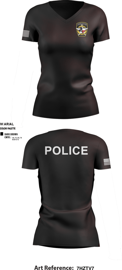 Jacksboro Police Department 19640406 Women's Short Sleeve V-neck Shirt - 1