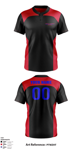 Two Button Softball Jersey, West County Softball Association, Softball, Teamtime, Team time, sublimation, custom sports apparel, team uniforms, spirit wear, spiritwear, sports uniforms, custom shirts, team store, custom team store, fundraiser sports, apparel fundraiser