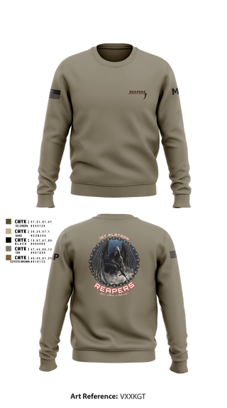 Crew Neck Sweatshirt, , Army, Teamtime, Team time, sublimation, custom sports apparel, team uniforms, spirit wear, spiritwear, sports uniforms, custom shirts, team store, custom team store, fundraiser sports, apparel fundraiser