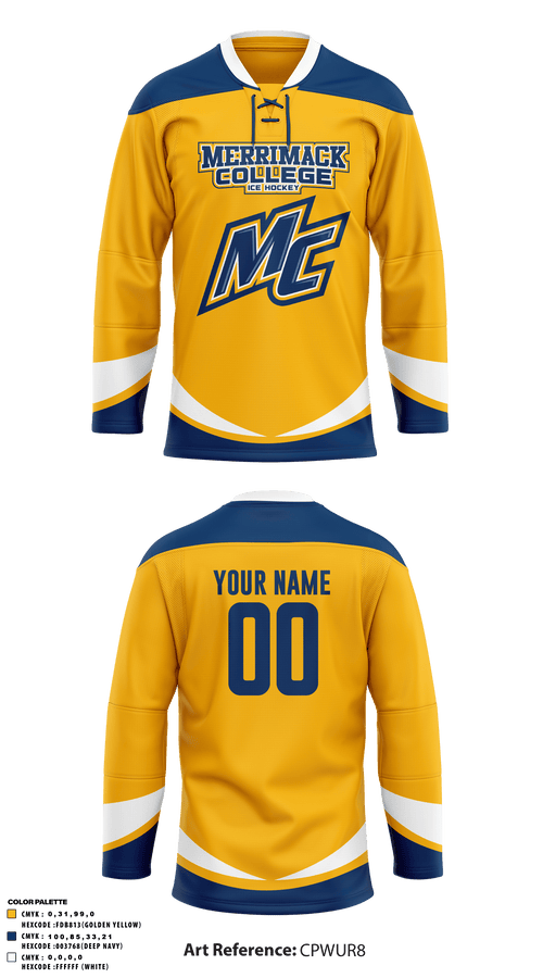 Hockey Jersey, Merrimack College Ice Hockey, Ice Hockey, Teamtime, Team time, sublimation, custom sports apparel, team uniforms, spirit wear, spiritwear, sports uniforms, custom shirts, team store, custom team store, fundraiser sports, apparel fundraiser