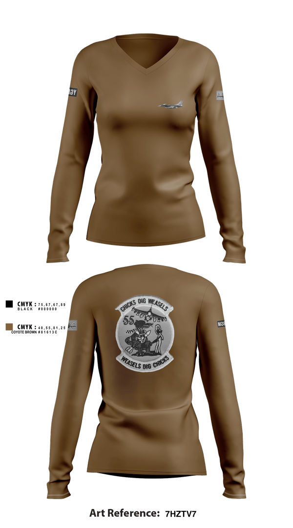 Women's Long Sleeve Vneck Shirt, , Air Force, Teamtime, Team time, sublimation, custom sports apparel, team uniforms, spirit wear, spiritwear, sports uniforms, custom shirts, team store, custom team store, fundraiser sports, apparel fundraiser