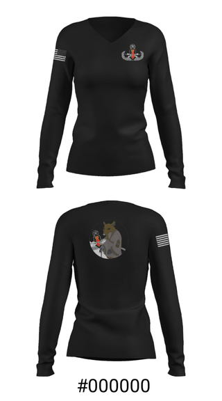 Women's Long Sleeve Vneck Shirt, , Army, Teamtime, Team time, sublimation, custom sports apparel, team uniforms, spirit wear, spiritwear, sports uniforms, custom shirts, team store, custom team store, fundraiser sports, apparel fundraiser
