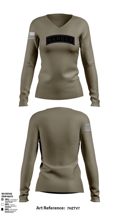 HHC Mortars, 2-505 PIR 68912099 Women's Long Sleeve V-neck Shirt - 53
