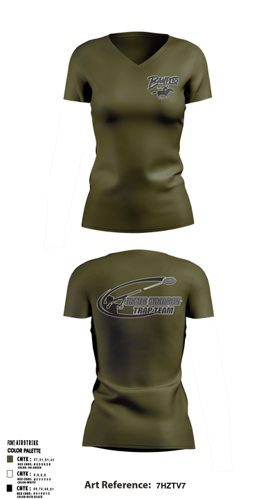 Bandits 5286641 Women's Short Sleeve V-neck Shirt - 1