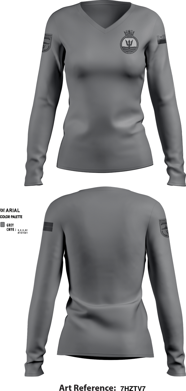 Women's Long Sleeve Vneck Shirt, , Coast Guard, Teamtime, Team time, sublimation, custom sports apparel, team uniforms, spirit wear, spiritwear, sports uniforms, custom shirts, team store, custom team store, fundraiser sports, apparel fundraiser