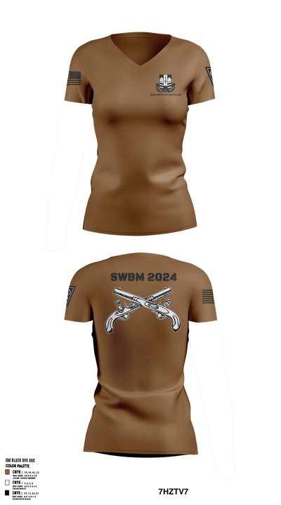 HHD 437th MP BN 73835044 Women's Short Sleeve V-neck Shirt - 52