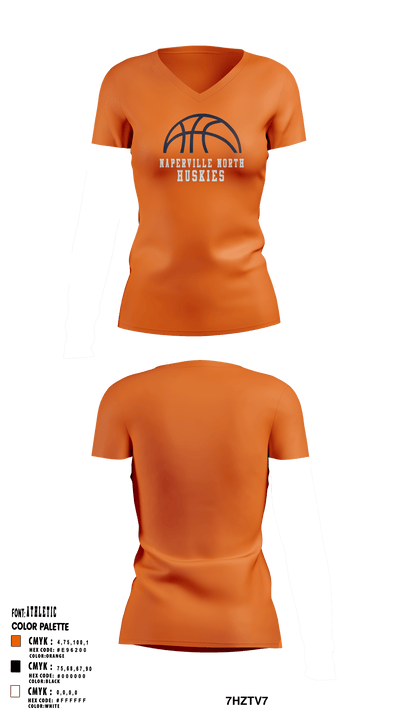 Jr Huskies Basketball 42641370 Women's Short Sleeve V-neck Shirt - 41
