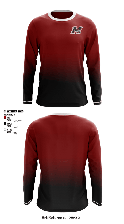 Long Sleeve Performance Shirt, Myrtle Attendance Center Junior High School, Men's Volleyball, Teamtime, Team time, sublimation, custom sports apparel, team uniforms, spirit wear, spiritwear, sports uniforms, custom shirts, team store, custom team store, fundraiser sports, apparel fundraiser