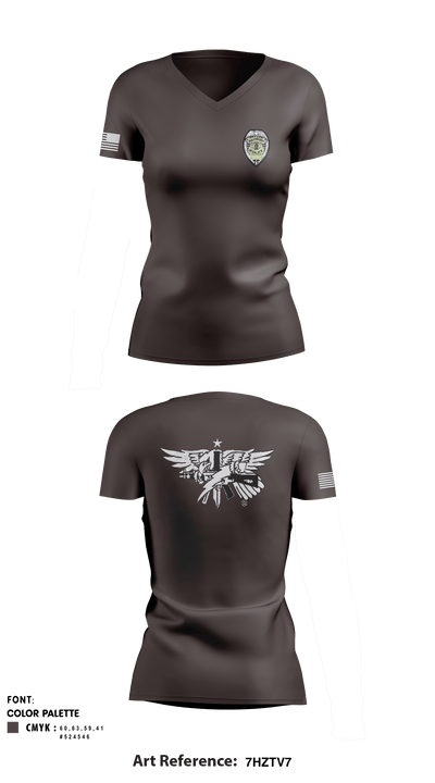 Salisbury Police Special Response Team 23814331 Women's Short Sleeve V-neck Shirt - 5
