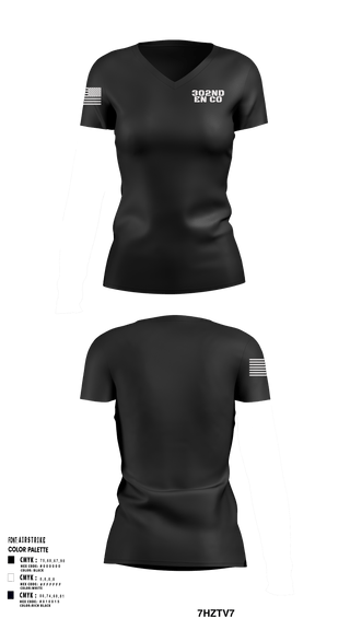 Women's Short Sleeve Vneck Shirt, 302nd EN CO, Army, Teamtime, Team time, sublimation, custom sports apparel, team uniforms, spirit wear, spiritwear, sports uniforms, custom shirts, team store, custom team store, fundraiser sports, apparel fundraiser