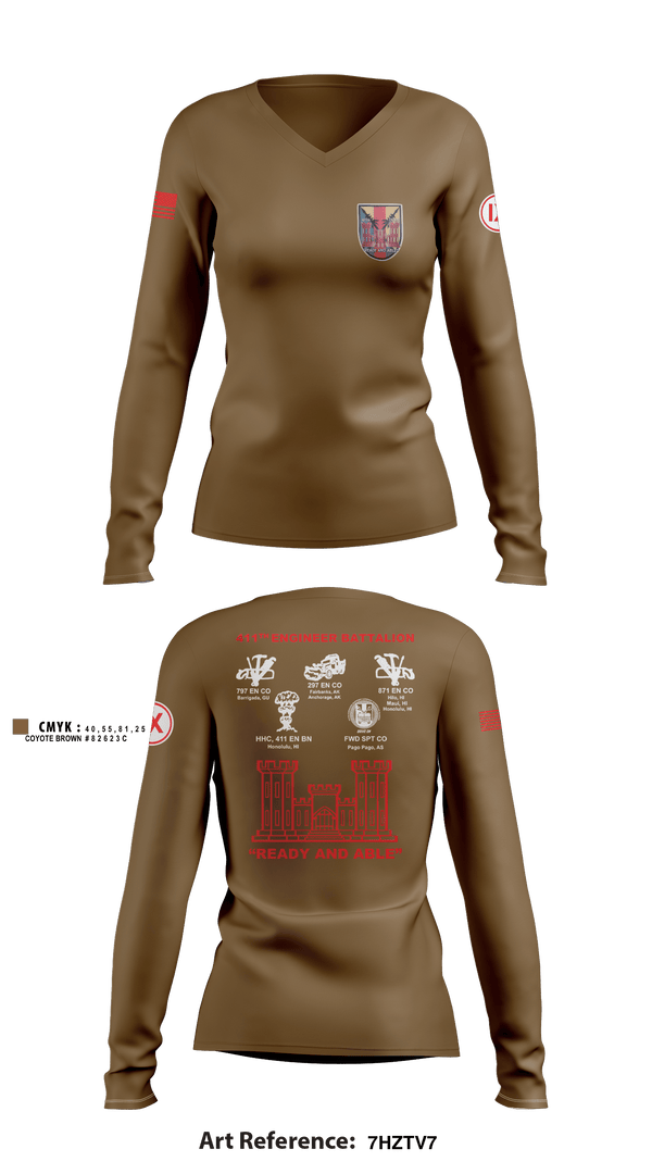Women's Long Sleeve Vneck Shirt, , Army, Teamtime, Team time, sublimation, custom sports apparel, team uniforms, spirit wear, spiritwear, sports uniforms, custom shirts, team store, custom team store, fundraiser sports, apparel fundraiser
