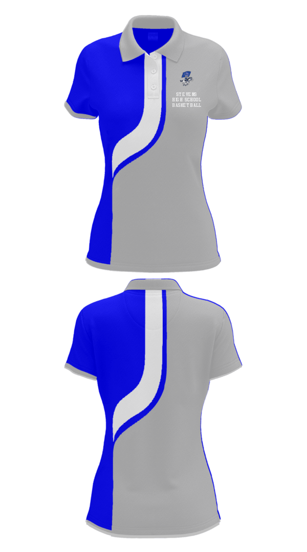 Women's Short Sleeve Performance Polo, Stevens High School Basketball, Men's Basketball, Teamtime, Team time, sublimation, custom sports apparel, team uniforms, spirit wear, spiritwear, sports uniforms, custom shirts, team store, custom team store, fundraiser sports, apparel fundraiser