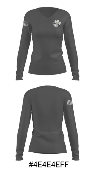 Women's Long Sleeve Vneck Shirt, Crescent High School Golf, Golf, Teamtime, Team time, sublimation, custom sports apparel, team uniforms, spirit wear, spiritwear, sports uniforms, custom shirts, team store, custom team store, fundraiser sports, apparel fundraiser