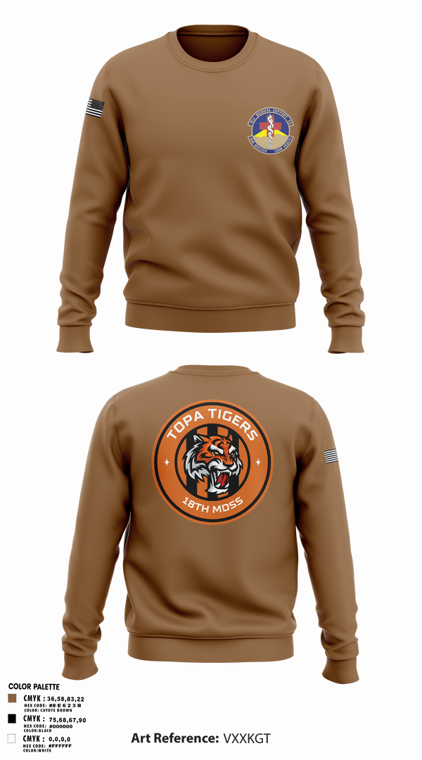 Crew Neck Sweatshirt, 18 Medical Support Squadron, Air Force, Teamtime, Team time, sublimation, custom sports apparel, team uniforms, spirit wear, spiritwear, sports uniforms, custom shirts, team store, custom team store, fundraiser sports, apparel fundraiser