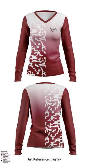 Women's Long Sleeve Vneck Shirt, Calhoun Area Career Center, Spirit Store, Teamtime, Team time, sublimation, custom sports apparel, team uniforms, spirit wear, spiritwear, sports uniforms, custom shirts, team store, custom team store, fundraiser sports, apparel fundraiser