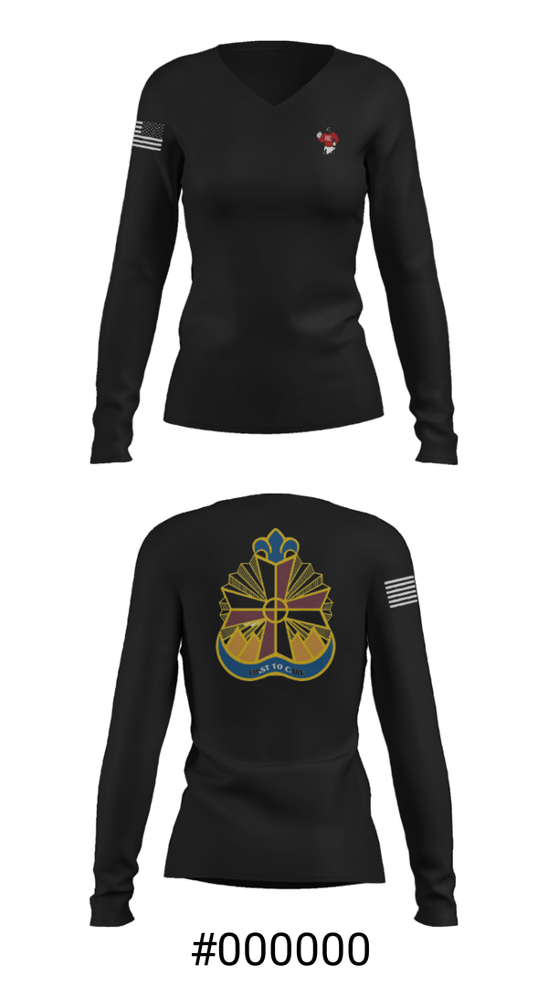 Women's Long Sleeve Vneck Shirt, , Army, Teamtime, Team time, sublimation, custom sports apparel, team uniforms, spirit wear, spiritwear, sports uniforms, custom shirts, team store, custom team store, fundraiser sports, apparel fundraiser